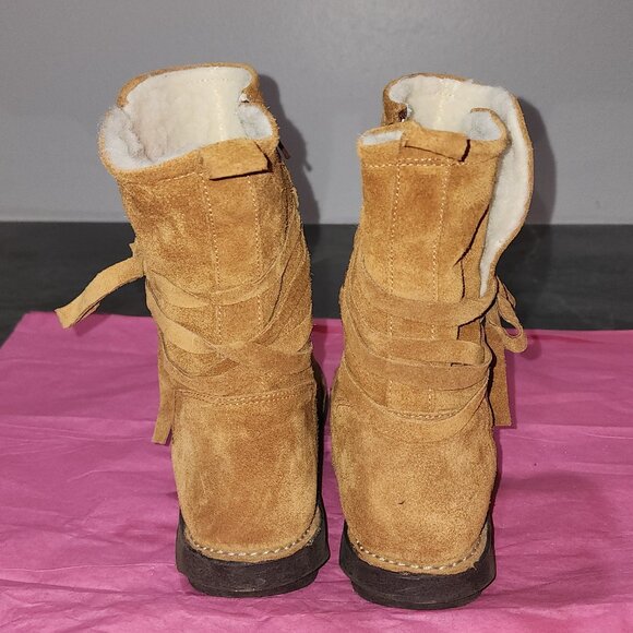 Miz Mooz Prance Tan Suede Wool lined boots size 8.5 /EU 39 - Picture 4 of 6